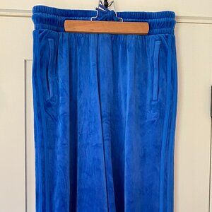 Jeremy Scott + Adidas Bright Blue Wide Leg Velour Track Pants, L